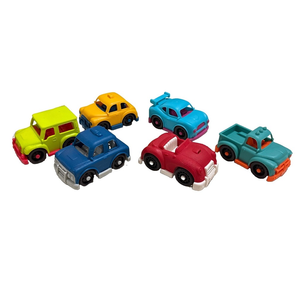 B Toys Happy Cruisers Mini Vehicles Set Cars Police Taxi Truck Lot Of 6 Toddler